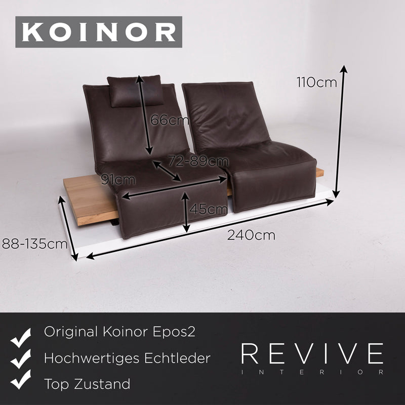 Koinor Epos2 Leder Sofa Braun Zweisitzer inkl. elektrischer Funktion 