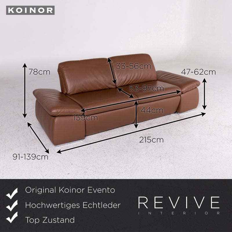 Koinor Evento Leder Sofa Braun Zweisitzer Relax Funktion Couch 
