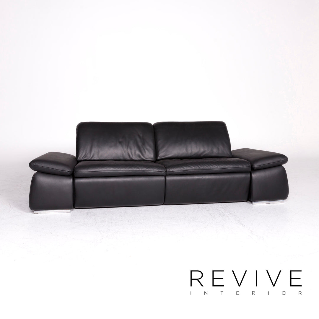 Koinor Evento Designer Leder Sofa Schwarz Zweisitzer Couch #8725