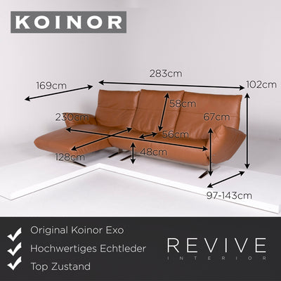 Koinor Exo Leder Ecksofa Braun Cognac Sofa Funktion Relaxfunktion Couch #10946