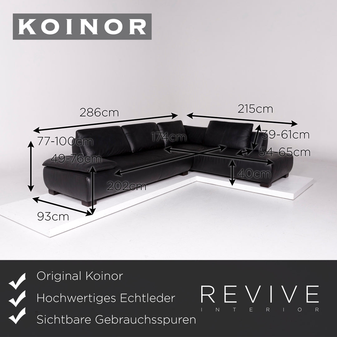 Koinor Leder Ecksofa Schwarz Sofa Funktion Couch #11308