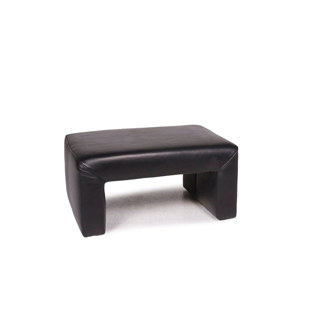 Koinor Leather Stool Black Footstool #11856