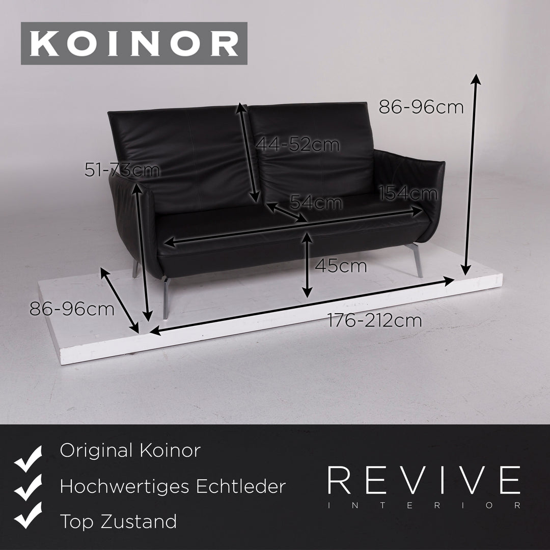 Koinor leather sofa anthracite two-seater #11226