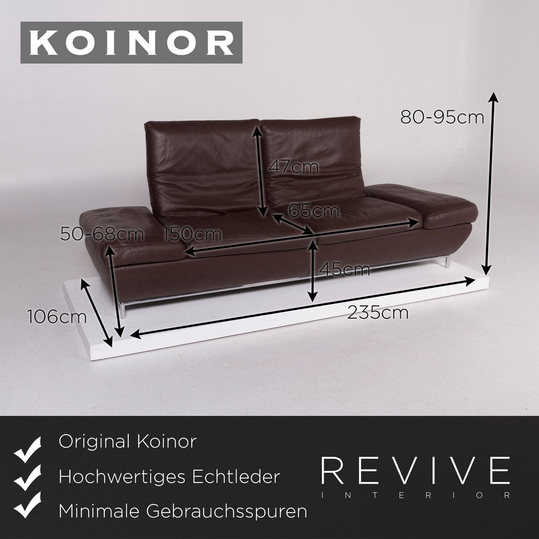 Koinor Leder Sofa Braun Dreisitzer #11578
