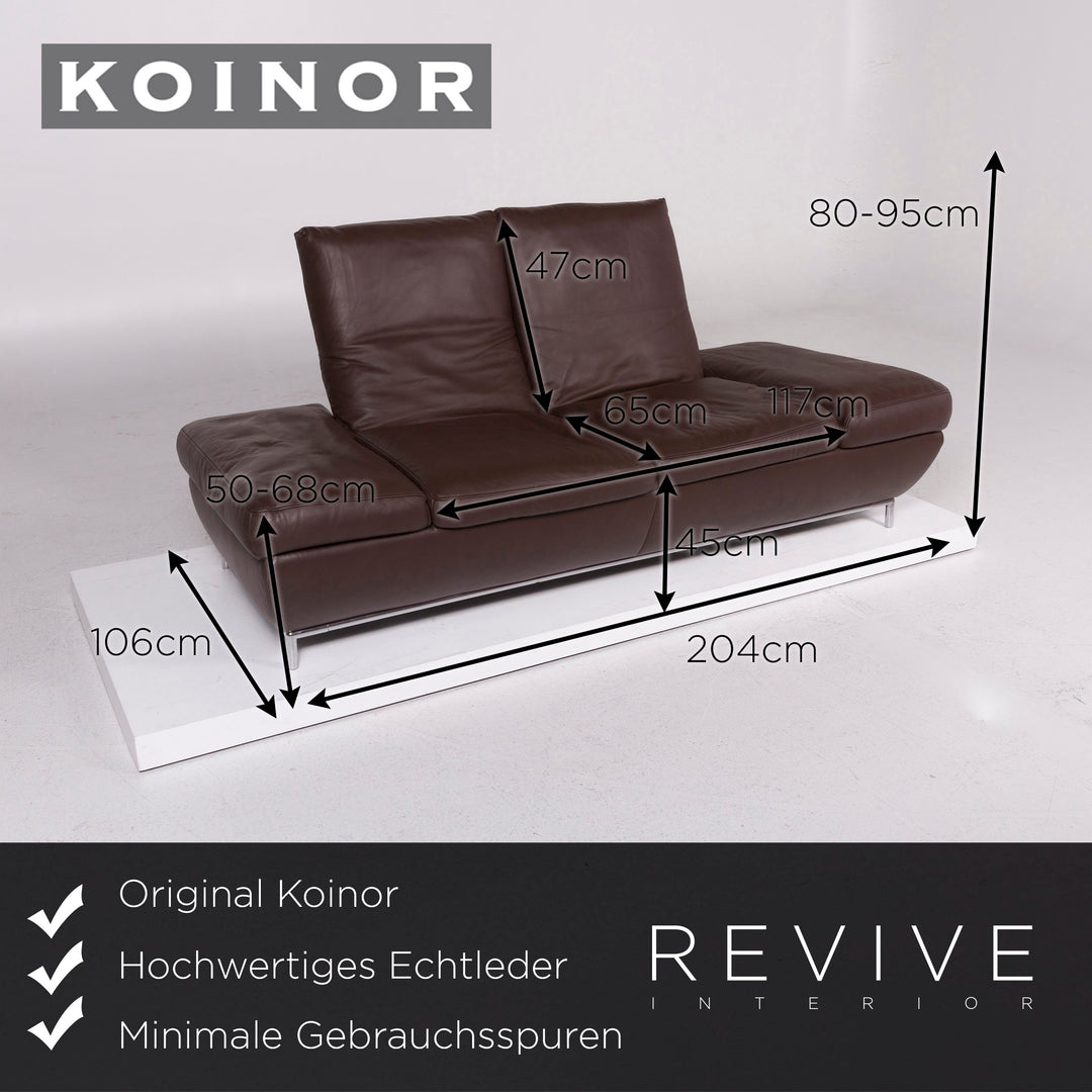 Koinor Canapé en cuir marron deux places #11577