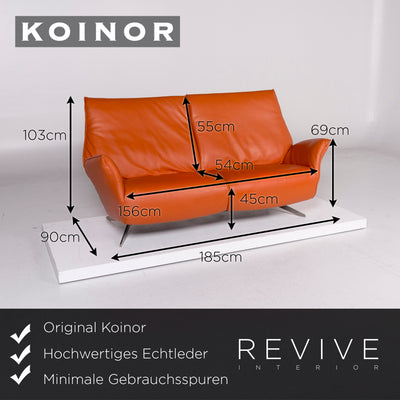 Koinor Leder Sofa Orange Zweisitzer Couch #11099
