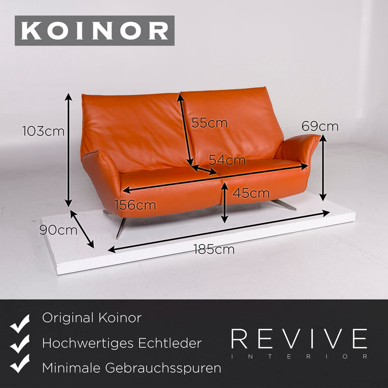 Koinor Leder Sofa Orange Zweisitzer Couch 