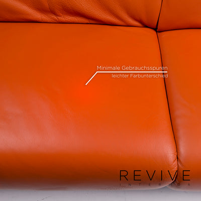 Koinor Leder Sofa Orange Zweisitzer Couch #11099