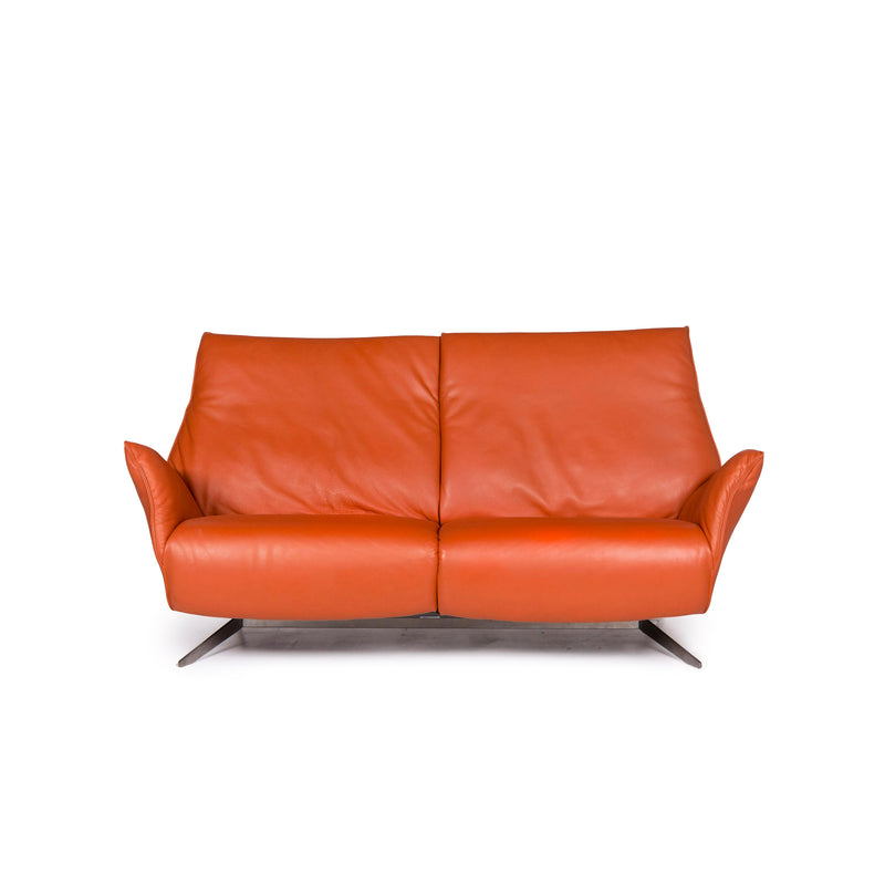 Koinor Leder Sofa Orange Zweisitzer Couch 
