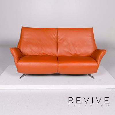 Koinor Leder Sofa Orange Zweisitzer Couch #11099