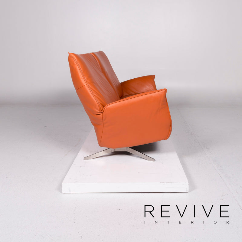 Koinor Leder Sofa Orange Zweisitzer Couch 