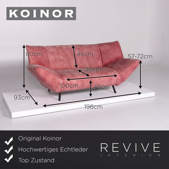 Koinor Leder Sofa Garnitur Rosé 1x Dreisitzer 1x Zweisitzer #10644