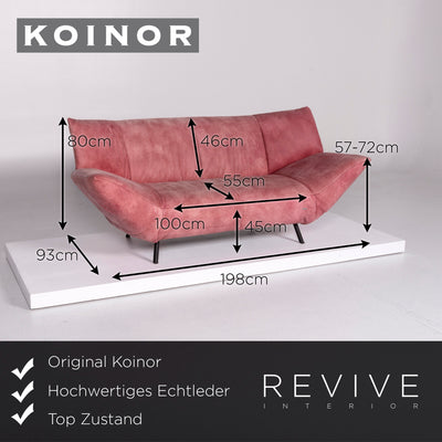 Koinor Leder Sofa Garnitur Rosé 1x Dreisitzer 1x Zweisitzer #10644