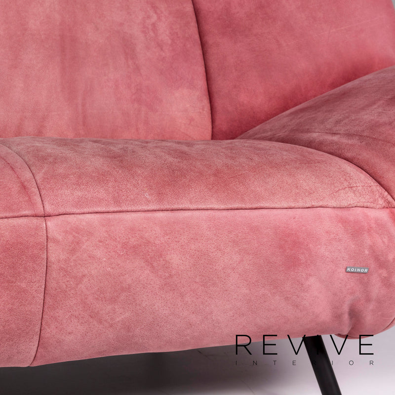 Koinor Leder Sofa Garnitur Rosé 1x Dreisitzer 1x Zweisitzer 