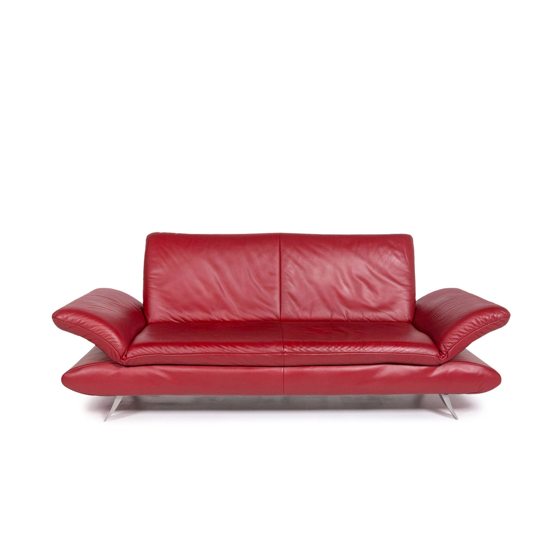 Koinor Leather Sofa Red Two Seater Function Couch #11691
