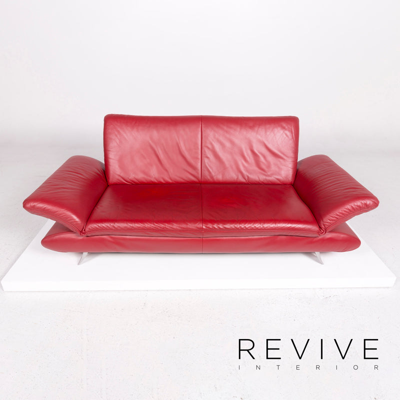 Koinor Leder Sofa Rot Zweisitzer Funktion Couch 