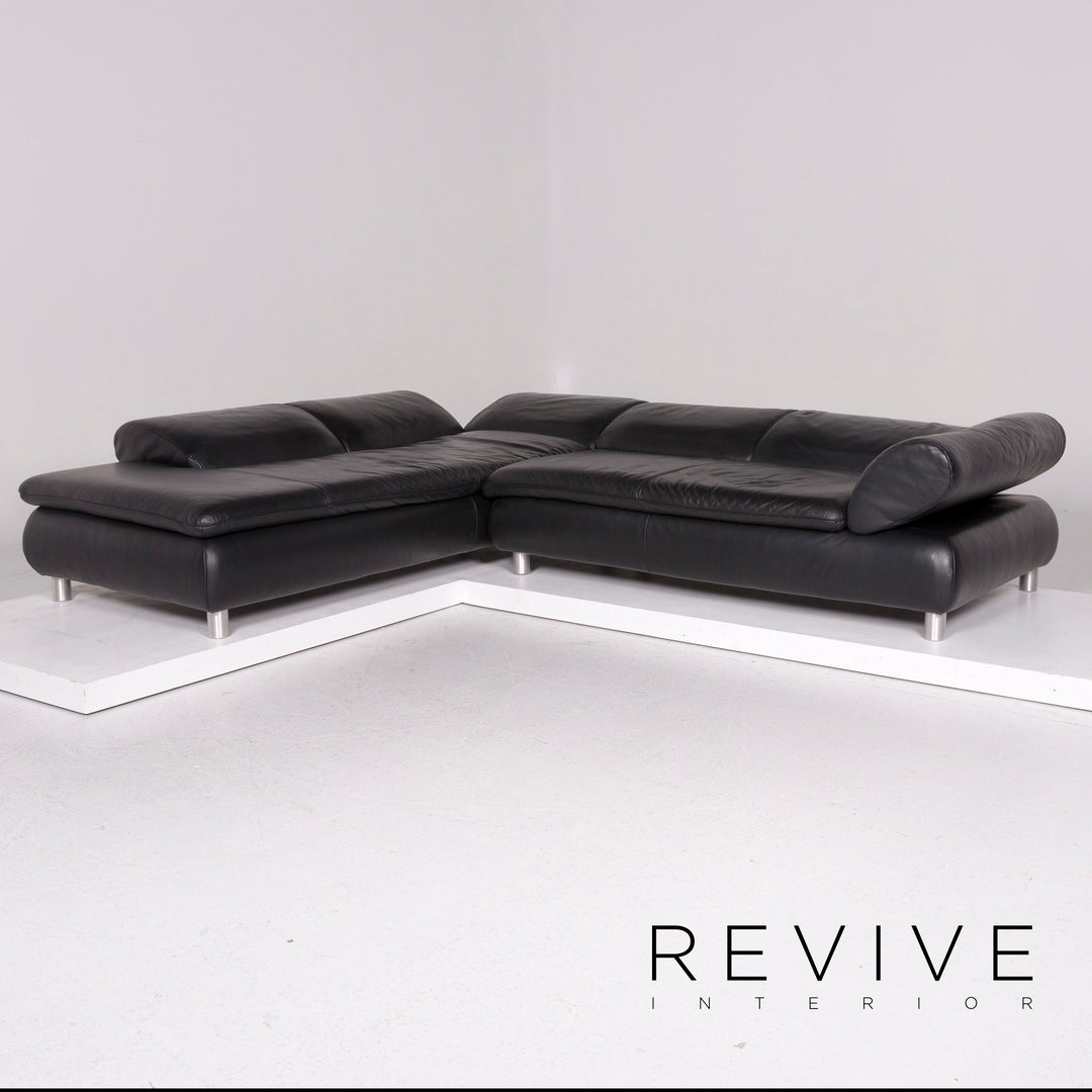 Koinor Leder Sofa Schwarz Ecksofa #11823