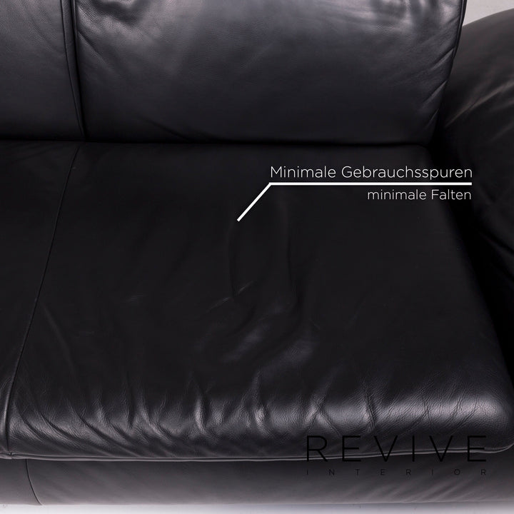 Koinor Leder Sofa Schwarz Ecksofa #11823