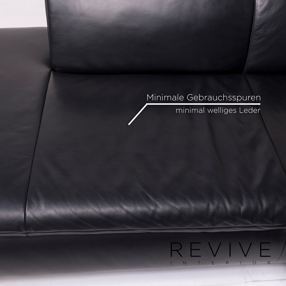 Koinor Leder Sofa Schwarz Ecksofa #11823