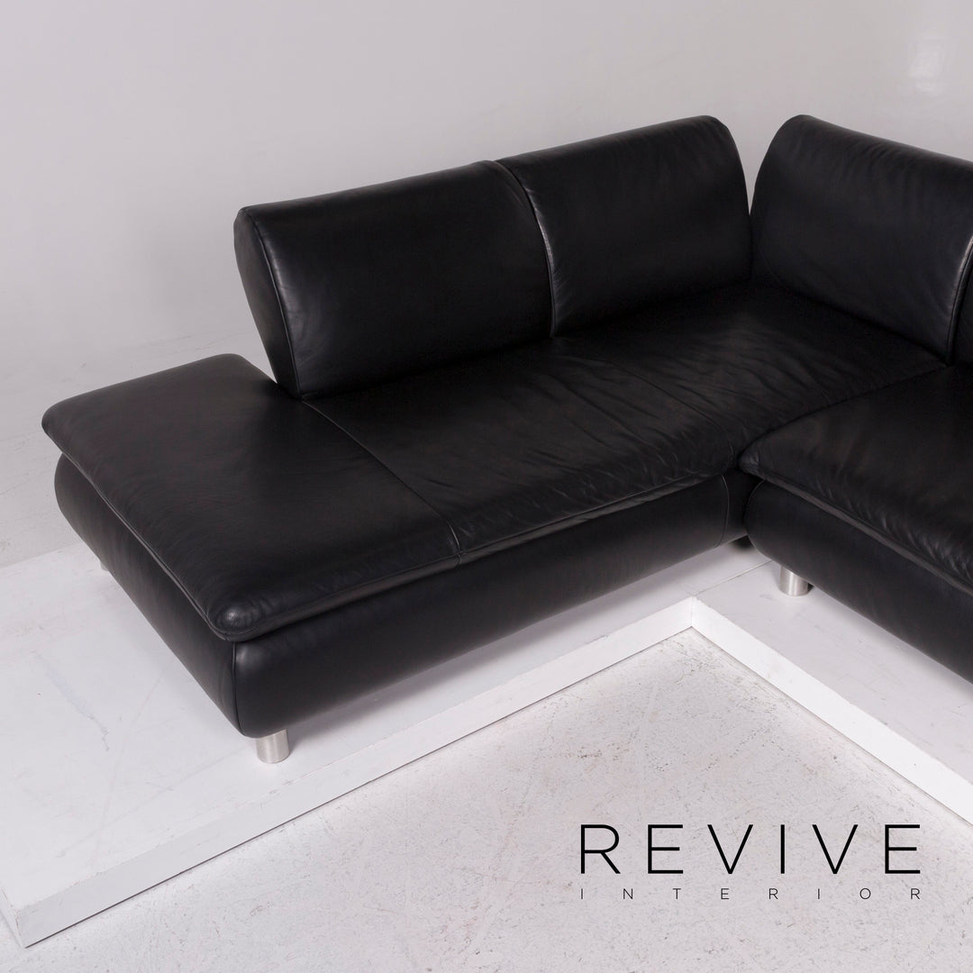 Koinor Leder Sofa Schwarz Ecksofa #11823