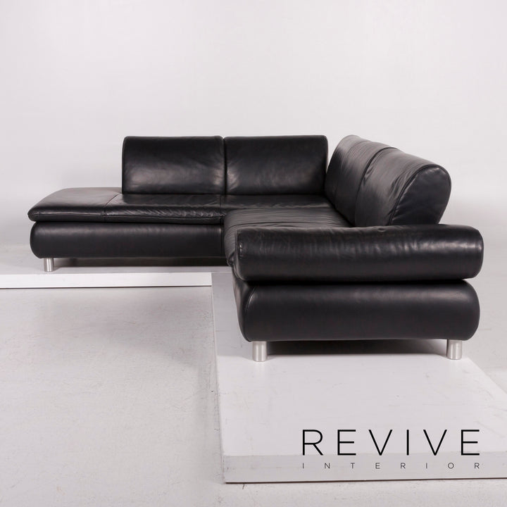 Koinor Leder Sofa Schwarz Ecksofa #11823