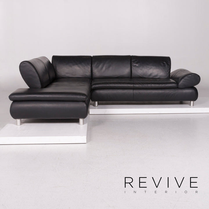 Koinor Leder Sofa Schwarz Ecksofa #11823