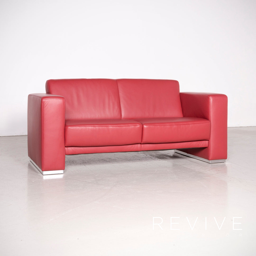 Koinor Nove designer leather sofa red genuine leather two-seater couch #7406