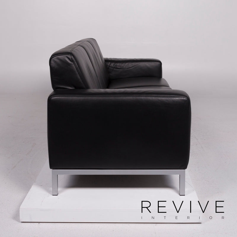 Koinor Nove Leder Sofa Schwarz Dreisitzer 
