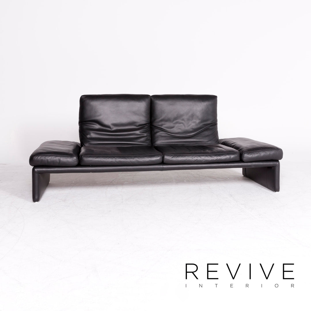 Koinor Raoul canapé en cuir design noir en cuir véritable canapé trois places #8647
