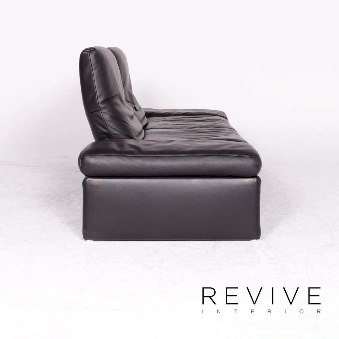 Koinor Raoul canapé en cuir design noir en cuir véritable canapé trois places #8647