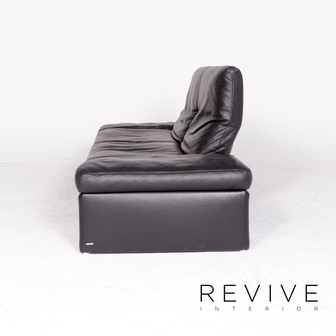 Koinor Raoul canapé en cuir design noir en cuir véritable canapé trois places #8647