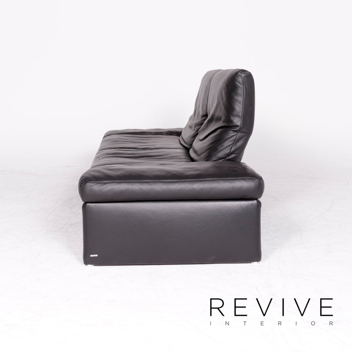 Koinor Raoul canapé en cuir design noir en cuir véritable canapé trois places #8647