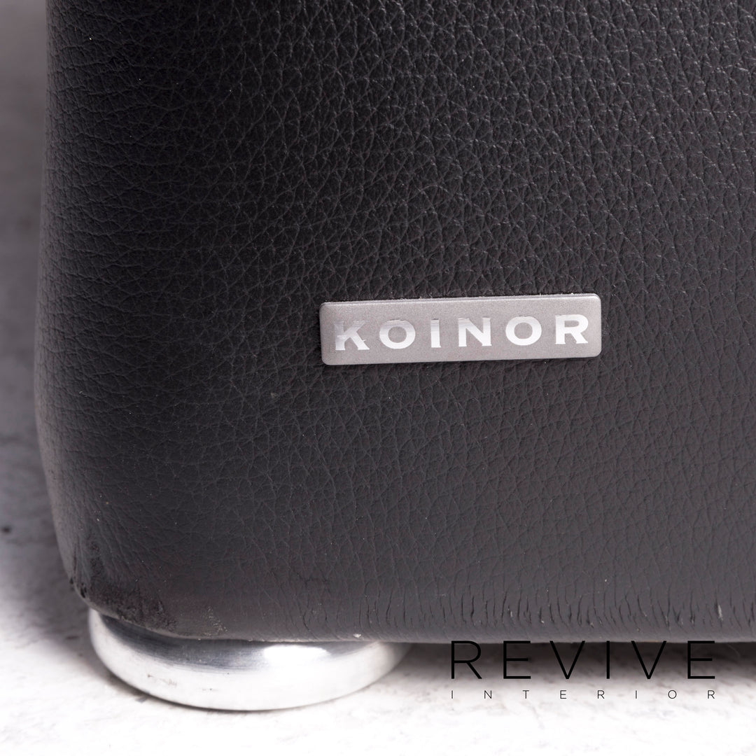 Koinor Raoul canapé en cuir design noir en cuir véritable canapé trois places #8647
