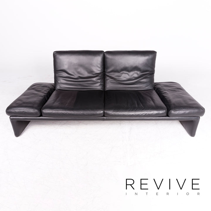 Koinor Raoul canapé en cuir design noir en cuir véritable canapé trois places #8647