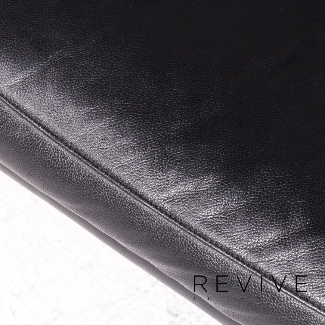 Koinor Raoul canapé en cuir design noir en cuir véritable canapé trois places #8647