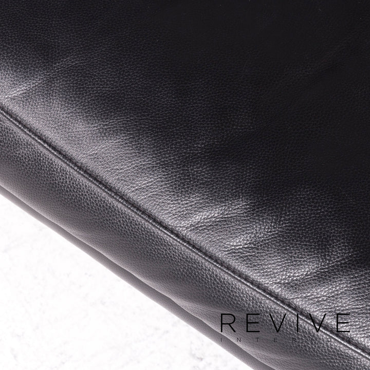 Koinor Raoul canapé en cuir design noir en cuir véritable canapé trois places #8647