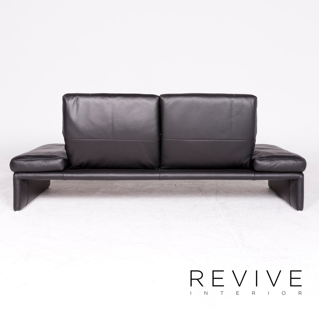 Koinor Raoul canapé en cuir design noir en cuir véritable canapé trois places #8647