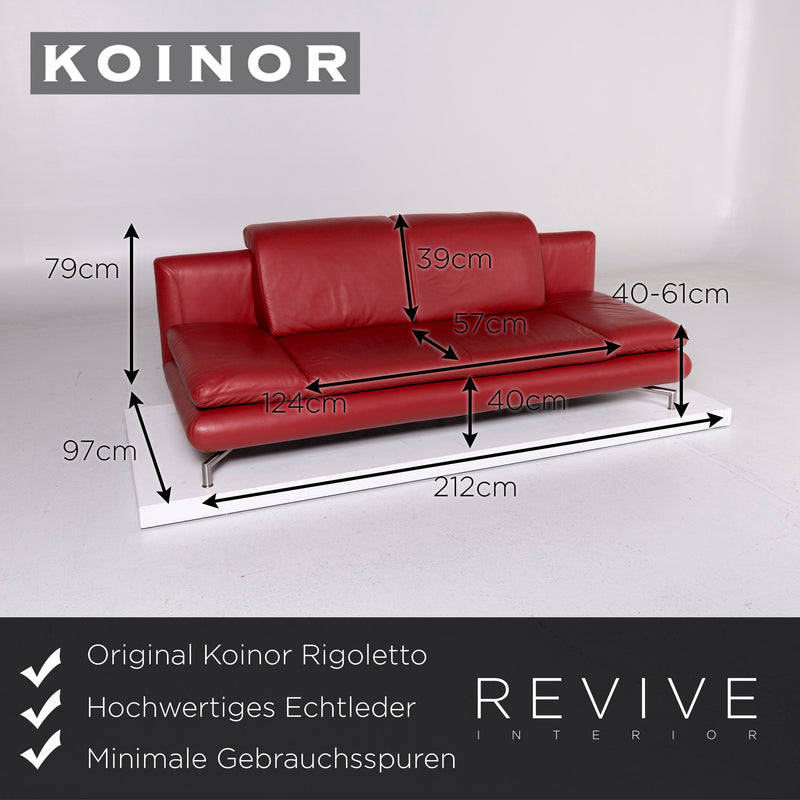 Koinor Rigoletto Leder Sofa Garnitur Rot 2x Zweisitzer 