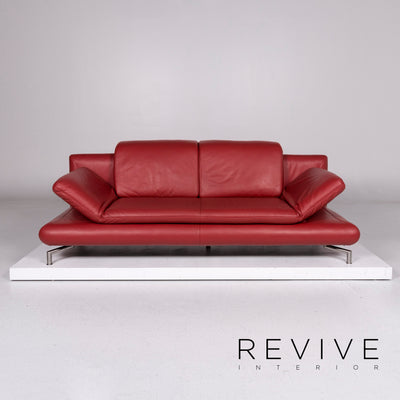 Koinor Rigoletto Leder Sofa Garnitur Rot 2x Zweisitzer #11136