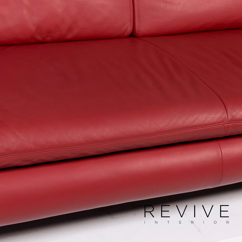Koinor Rigoletto Leder Sofa Garnitur Rot 2x Zweisitzer 