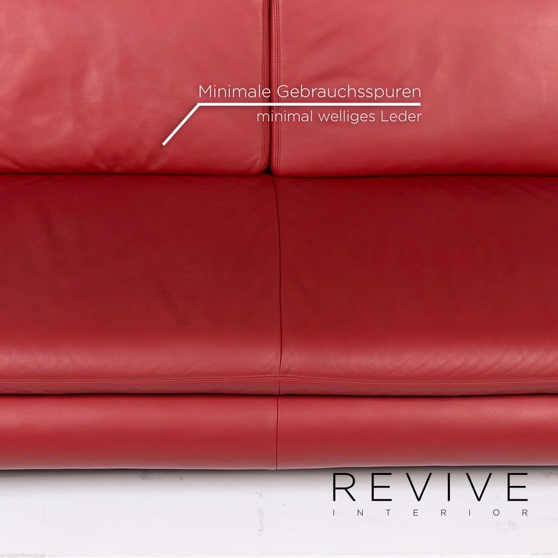 Koinor Rigoletto Leder Sofa Garnitur Rot 2x Zweisitzer 