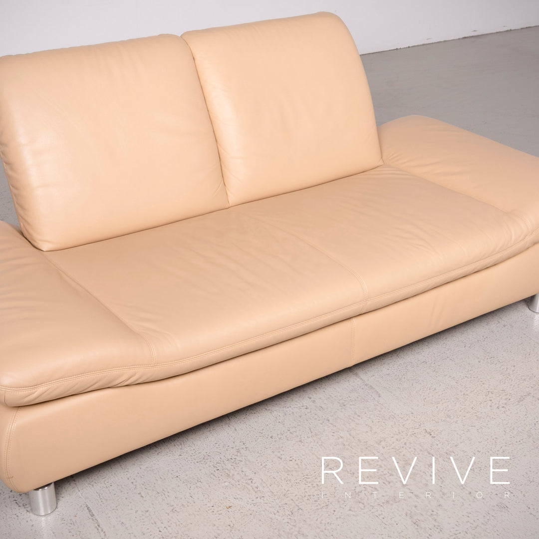 Koinor Rivoli Designer Leder Sofa Beige Echtleder Zweisitzer Couch #7787