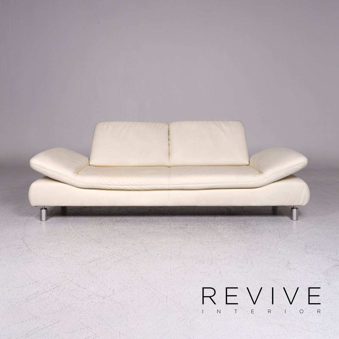Koinor Rivoli Designer Leder Sofa Garnitur Creme 1x Dreisitzer 2x Zweisitzer #9583