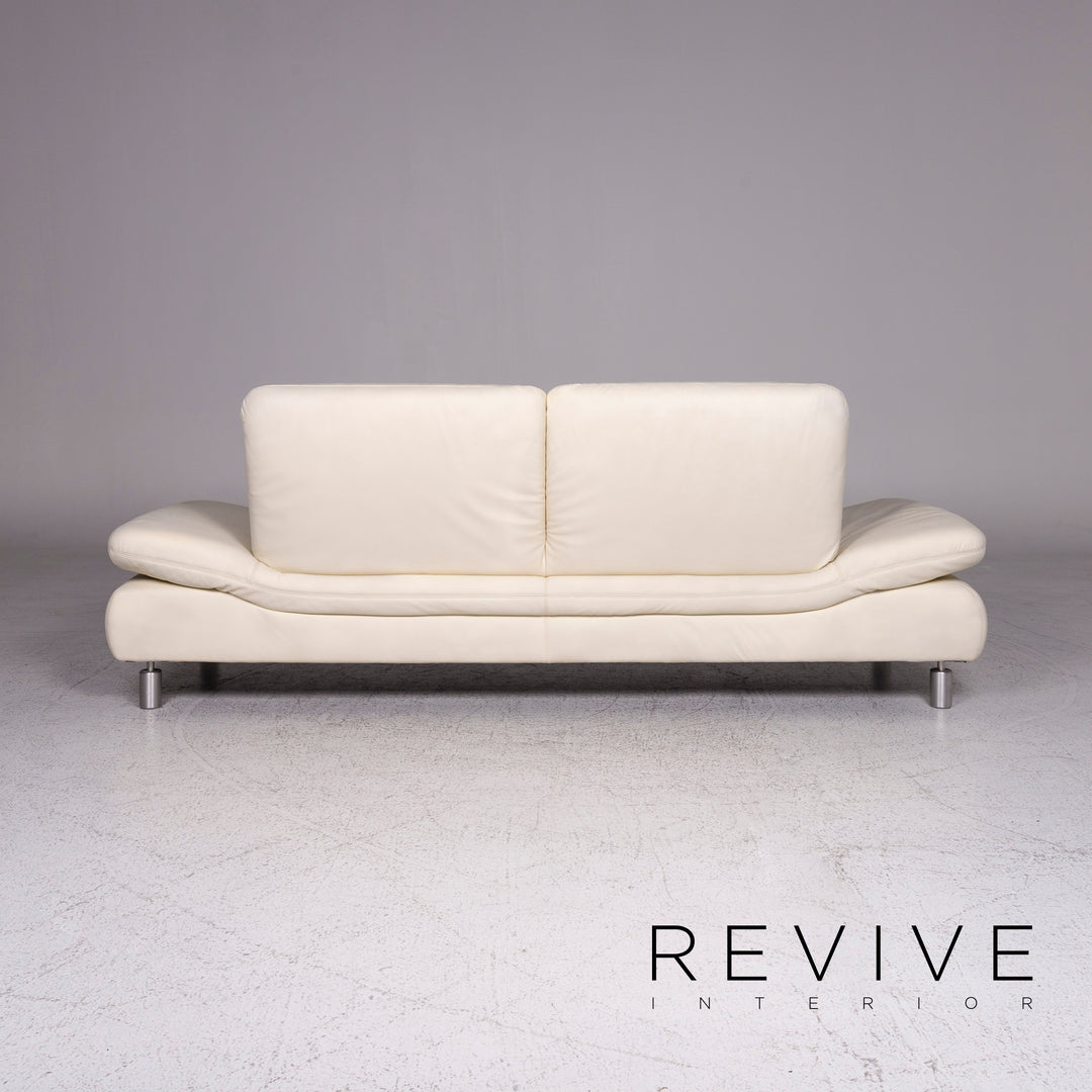 Koinor Rivoli Designer Leder Sofa Creme Dreisitzer Couch #9371