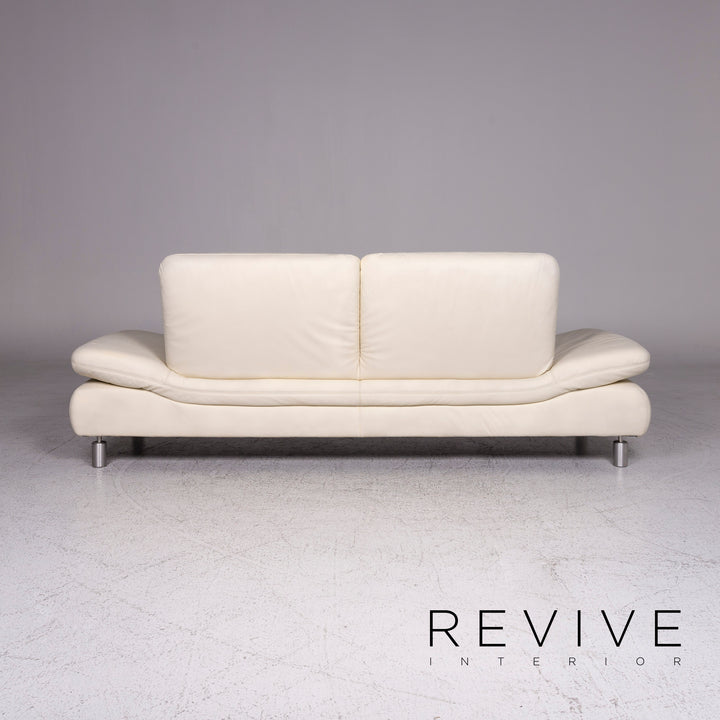 Koinor Rivoli Designer Leder Sofa Garnitur Creme 1x Dreisitzer 2x Zweisitzer #9583