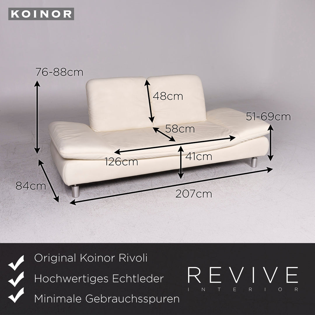Koinor Rivoli Designer Leder Sofa Garnitur Creme 1x Dreisitzer 2x Zweisitzer #9583
