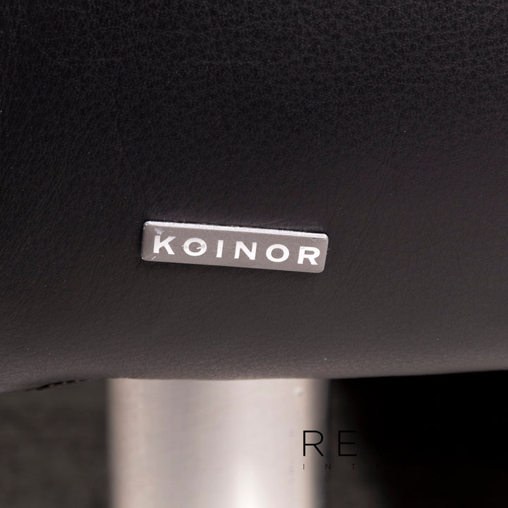 Koinor Rivoli Designer Leder Sofa Schwarz Echtleder Dreisitzer Couch #8695