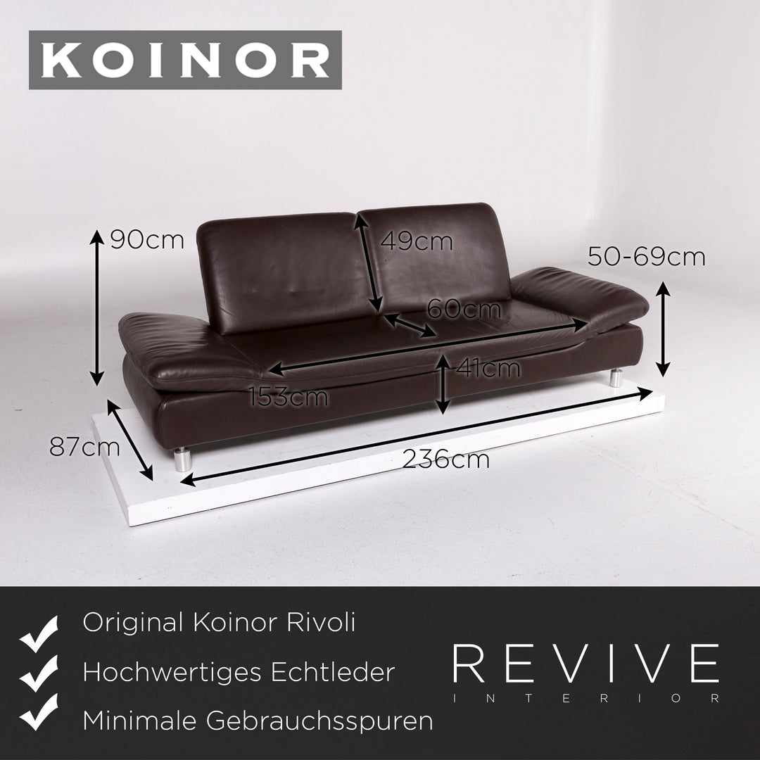 Koinor Rivoli Leather Sofa Set Brown 2x Three Seater #11313