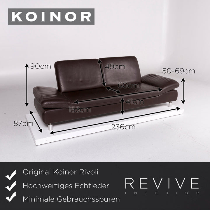 Koinor Rivoli leather sofa brown three-seater function relax function couch #11317