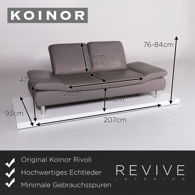 Koinor Rivoli Leder Sofa Grau Zweisitzer #10807